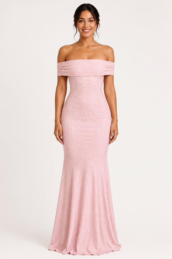 Lange zeemeermin trouwjurk elegante off-the-shoulder zeemeermin snit - Anja