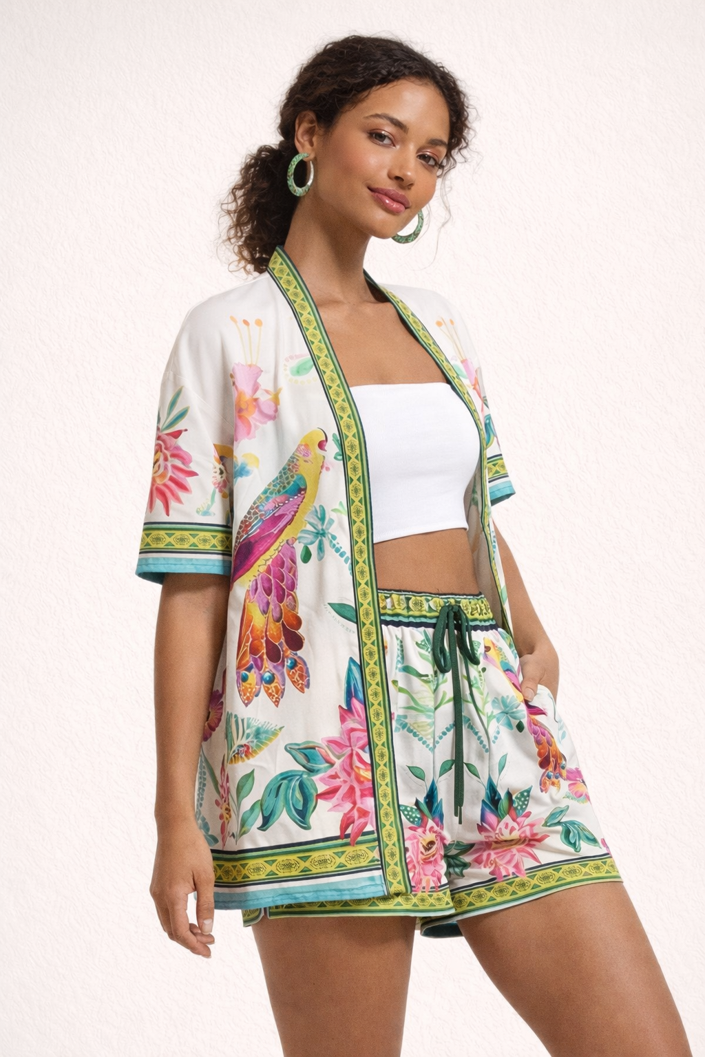 Bedrukte set met comfortabele shorts voor dames - Mara