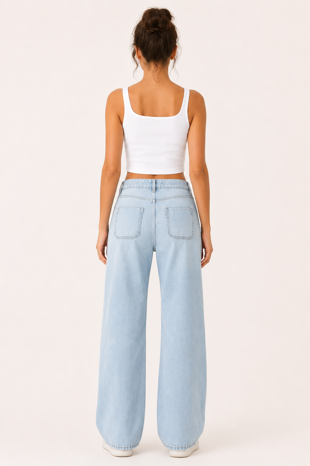 Damesjeans met hoge taille en wijde pijpen - Mileidy