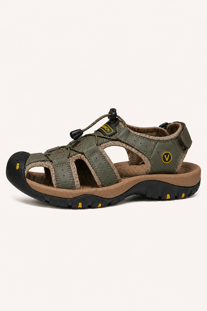 Trekkingsandalen voor heren met verstevigde neus en verstelbaar vetersluiting - Viktor
