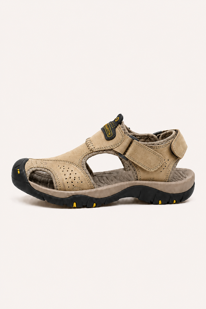 Trekkingsandalen voor heren met verstevigde neus en klittenband - Theo