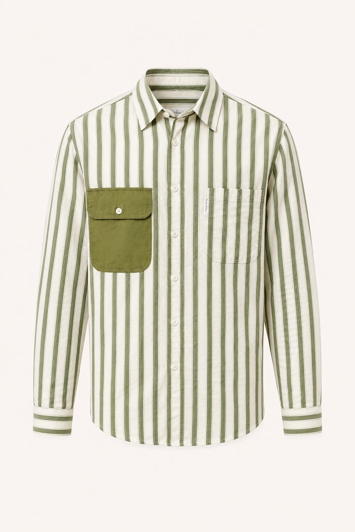 Heren casual overhemd met oud geld strepen - Bastian
