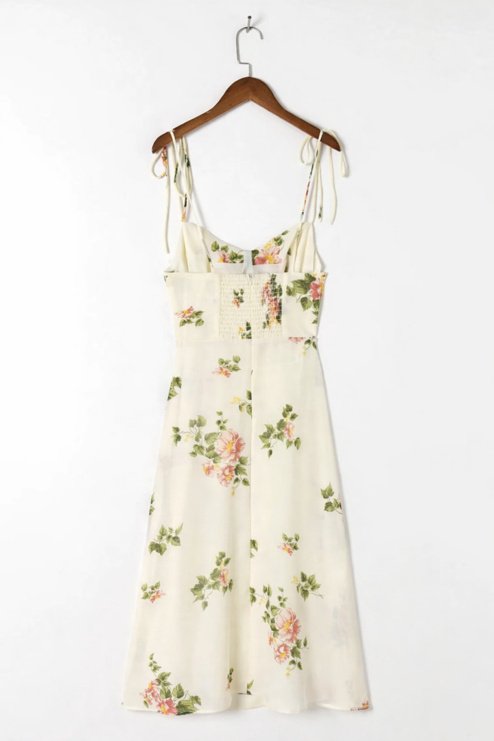Dames midi-jurk lente lichte bloemenprint - Lirena