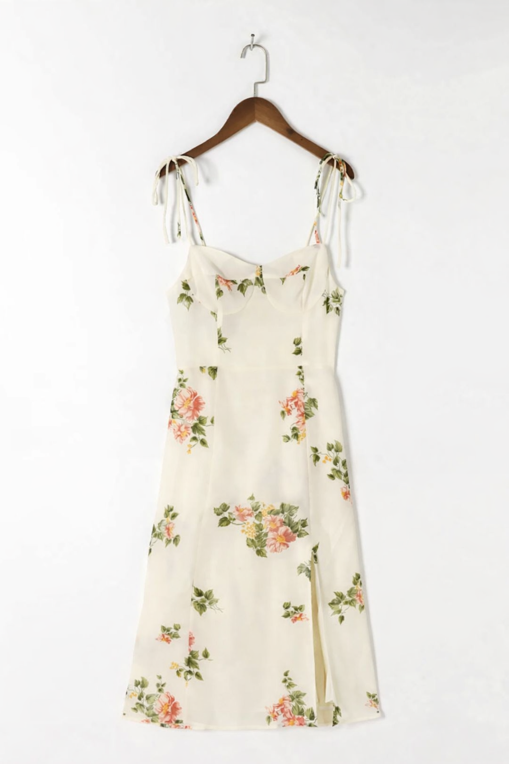 Dames midi-jurk lente lichte bloemenprint - Lirena