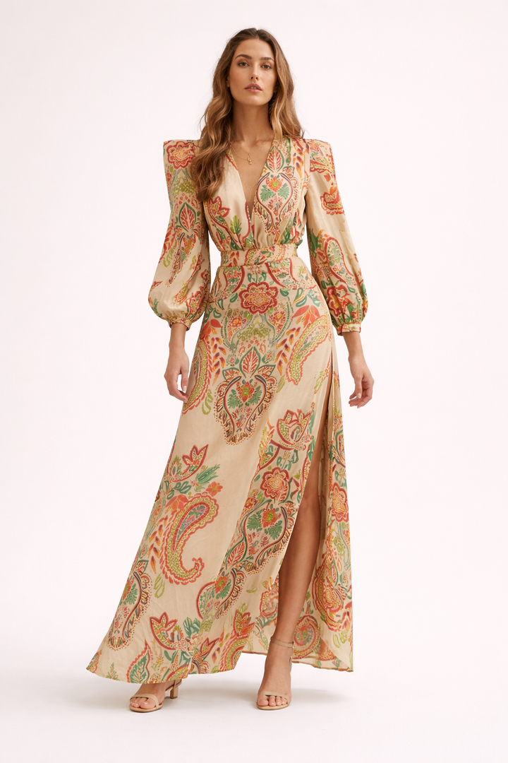 Lente zomer vloeiende paisley print lange jurk voor dames - Sorella