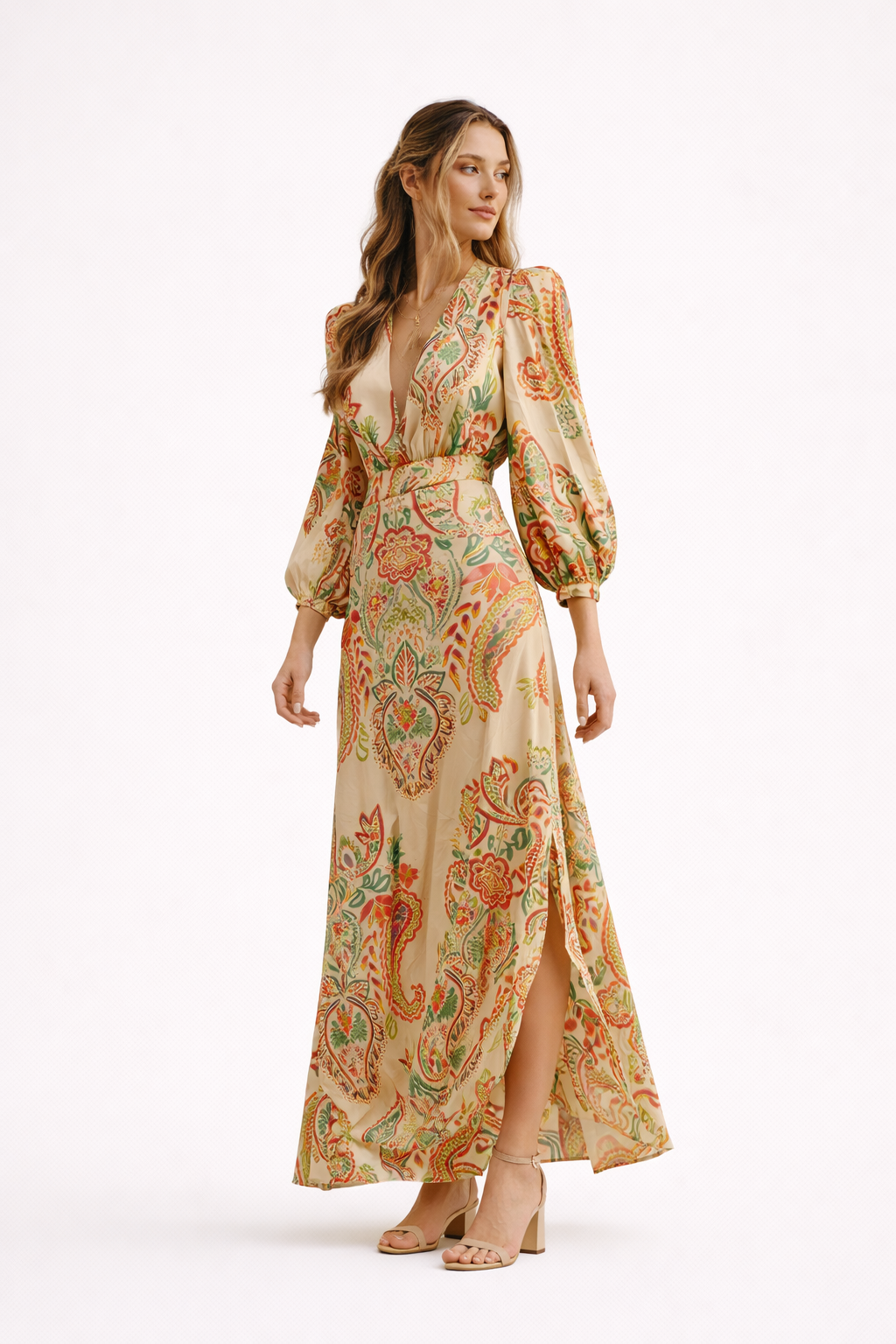 Lente zomer vloeiende paisley print lange jurk voor dames - Sorella