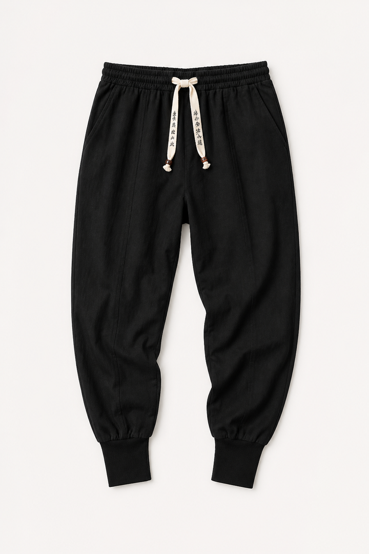 Jogger broek met elastiek in de taille en trekkoord - Rayan