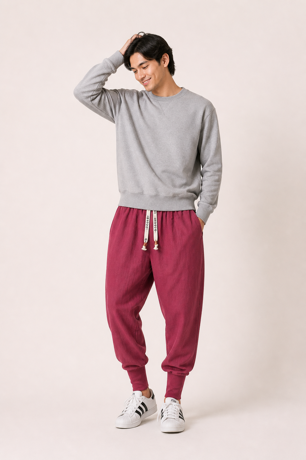 Jogger broek met elastiek in de taille en trekkoord - Rayan