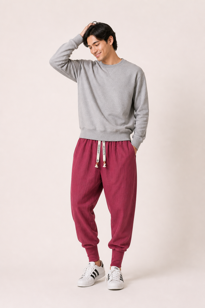 Jogger broek met elastiek in de taille en trekkoord - Rayan