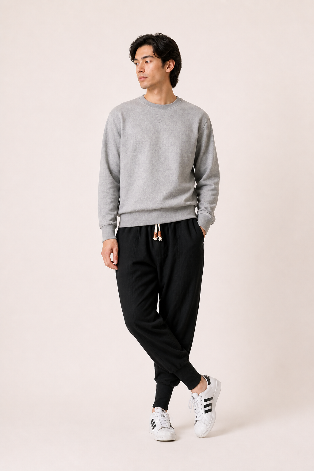 Jogger broek met elastiek in de taille en trekkoord - Rayan