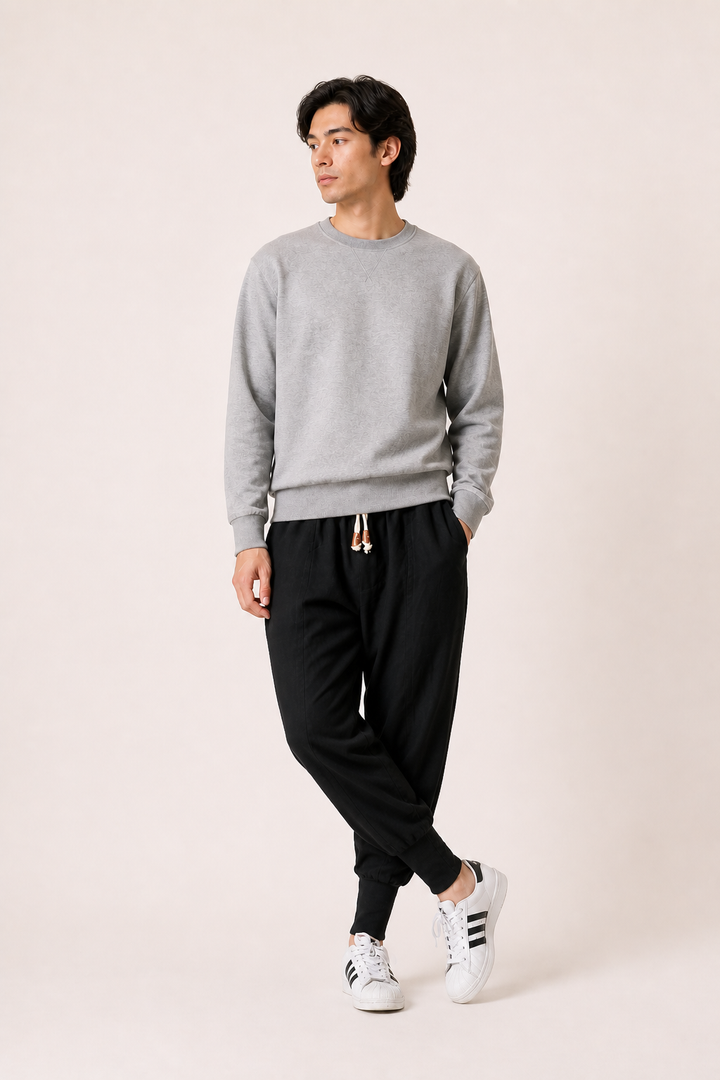 Jogger broek met elastiek in de taille en trekkoord - Rayan