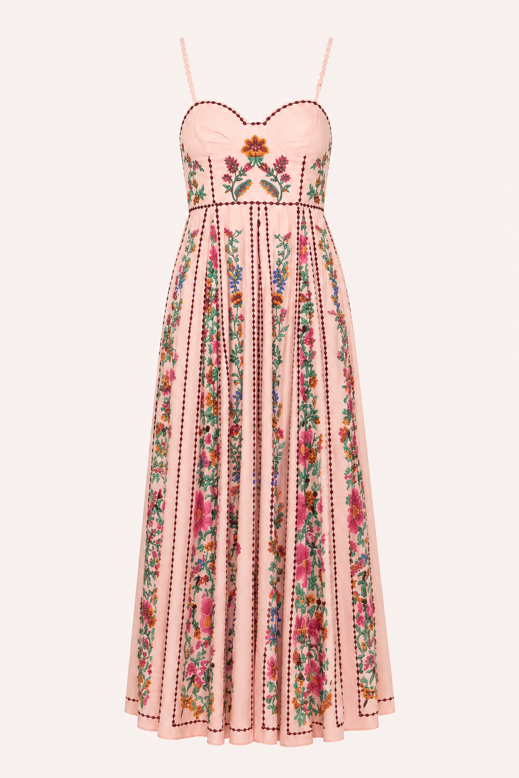Lange strapless zomerjurk met bloemenprint - Nadine