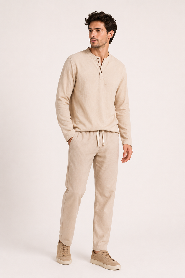 Herenset linnen casual elegante T-shirt broek zomer - Jörg