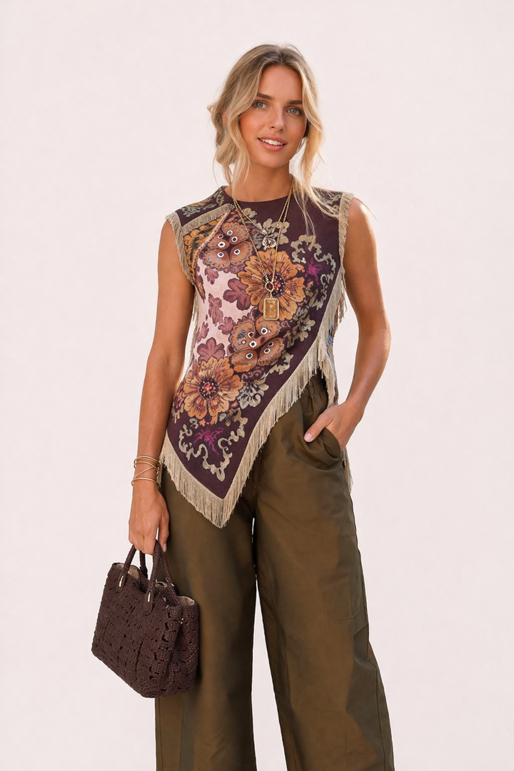 Nonchalante top met franjes - Frieda