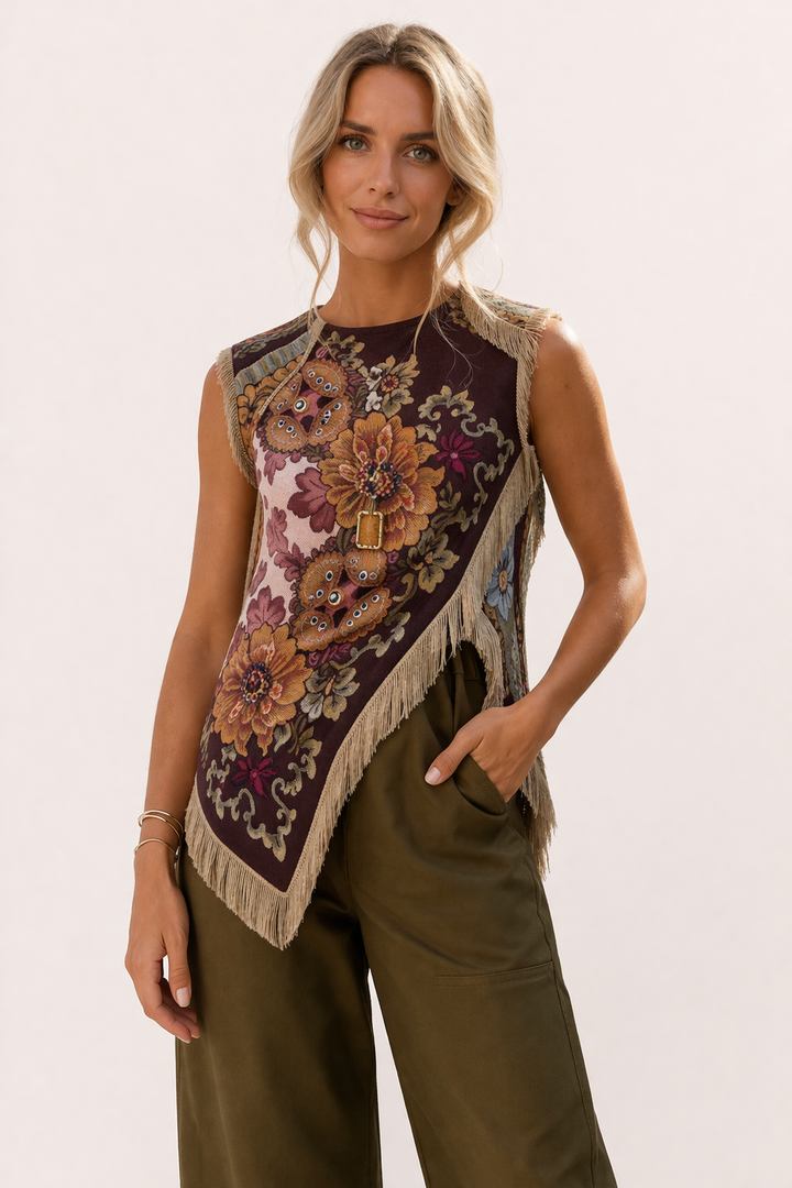 Nonchalante top met franjes - Frieda