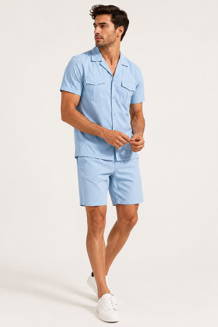 Herenshirt en herenshort met dubbele zakken - Matthis