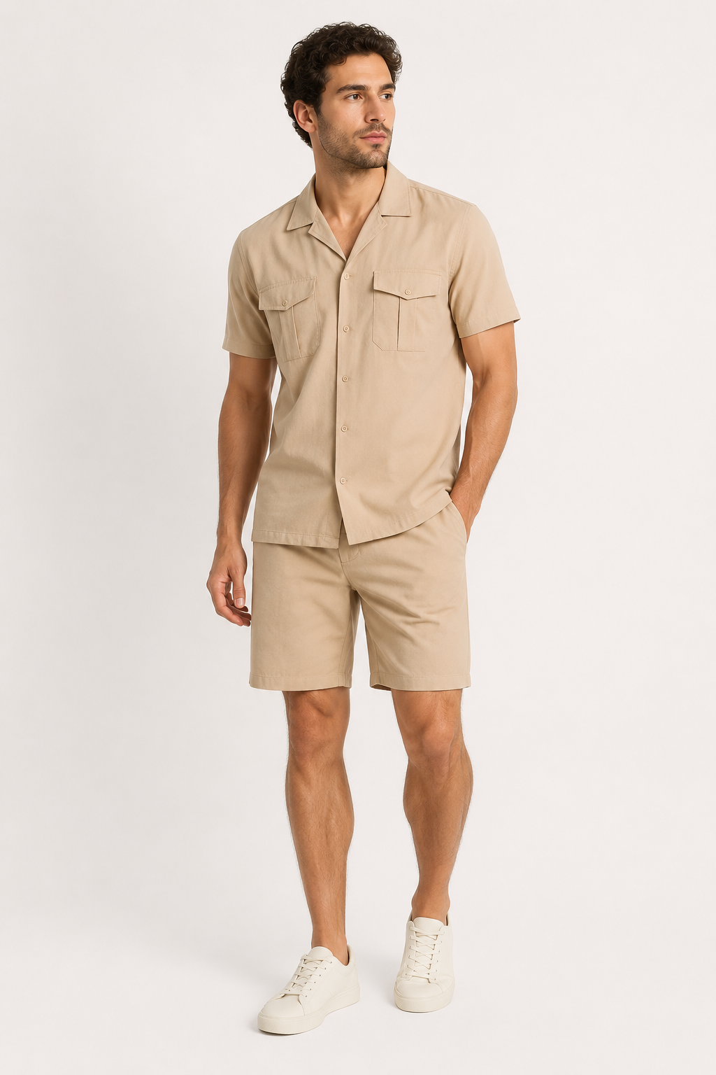 Herenshirt en herenshort met dubbele zakken - Matthis