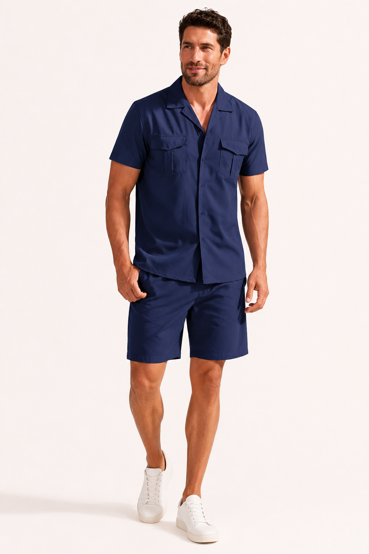 Herenshirt en herenshort met dubbele zakken - Matthis