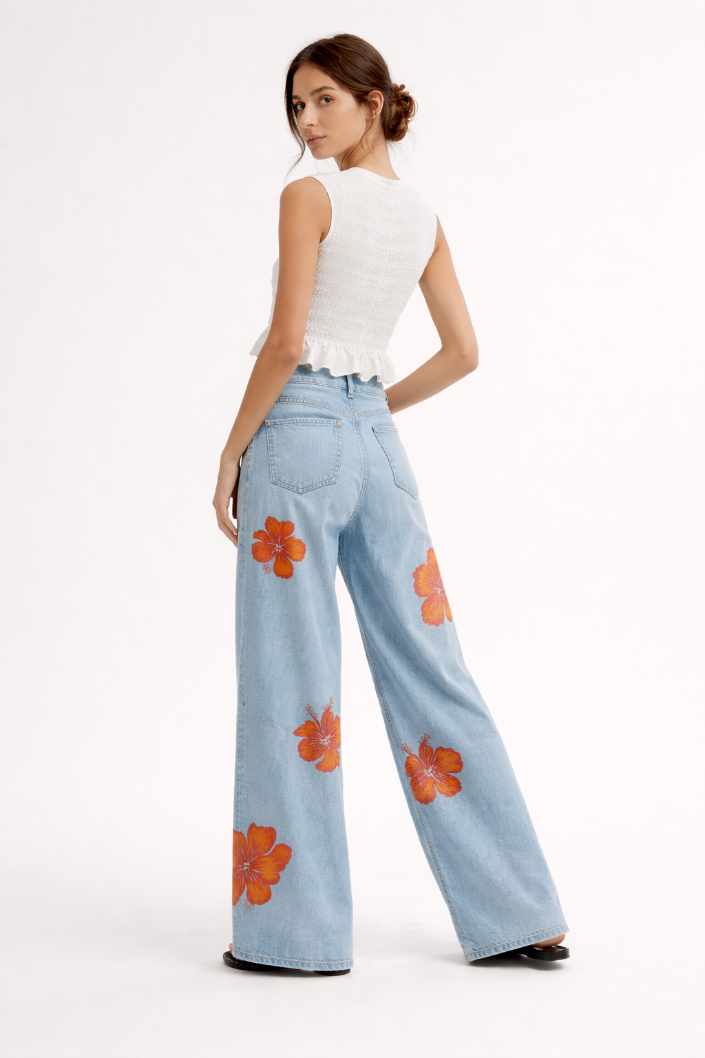 Damesbroek met bloemenprint - Colette