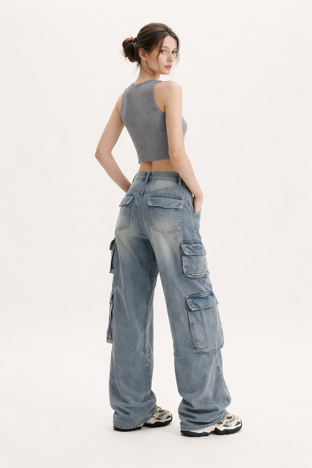 Cargo jeans met meerdere zakken voor dames - Gabriela