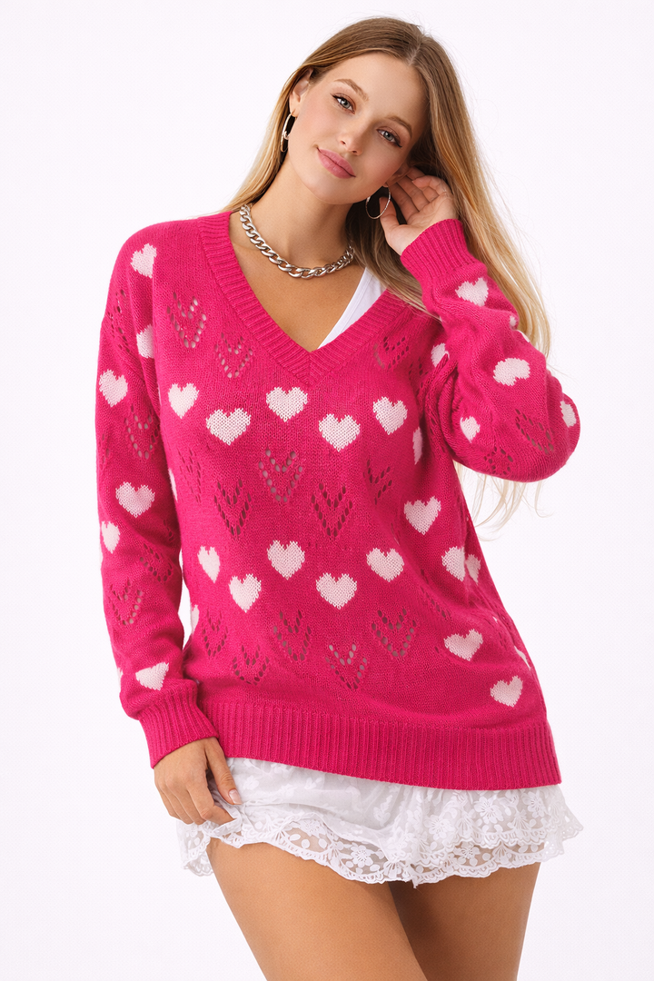 Gebreide damestrui met V-hals - Svala