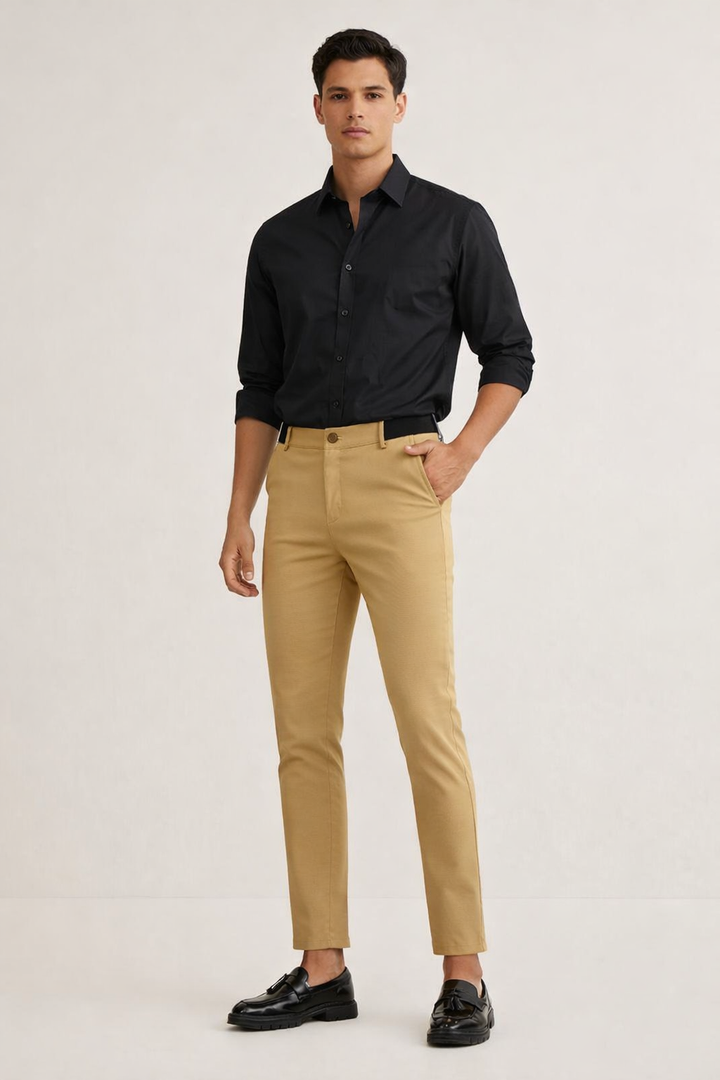 Slim fit chino herenbroek met klassieke ritssluiting - Lionel