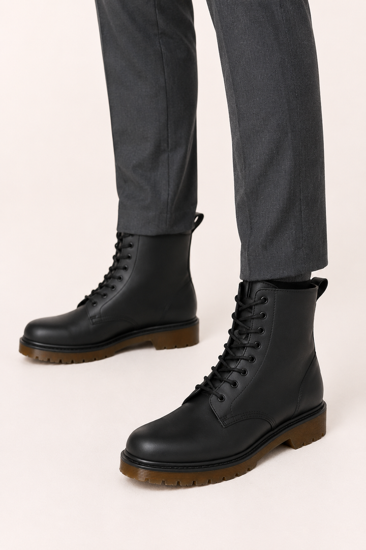 Waterdichte halfhoge laarzen met veters en antislipzool - Fabric
