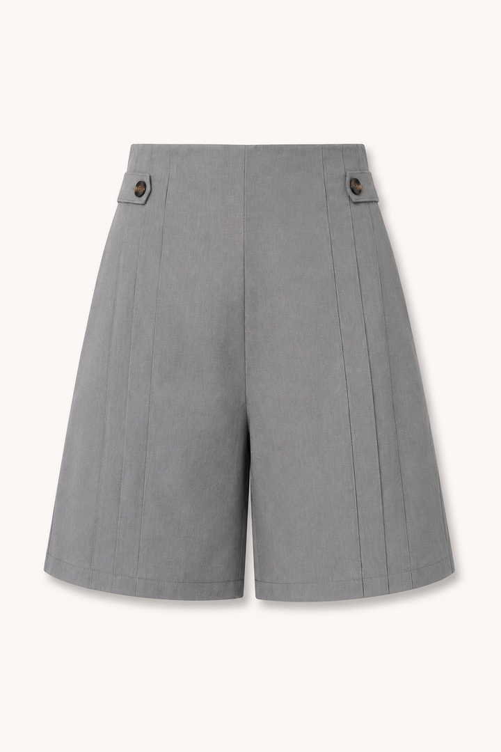 Dames short met hoge taille en knopen opzij - Maren