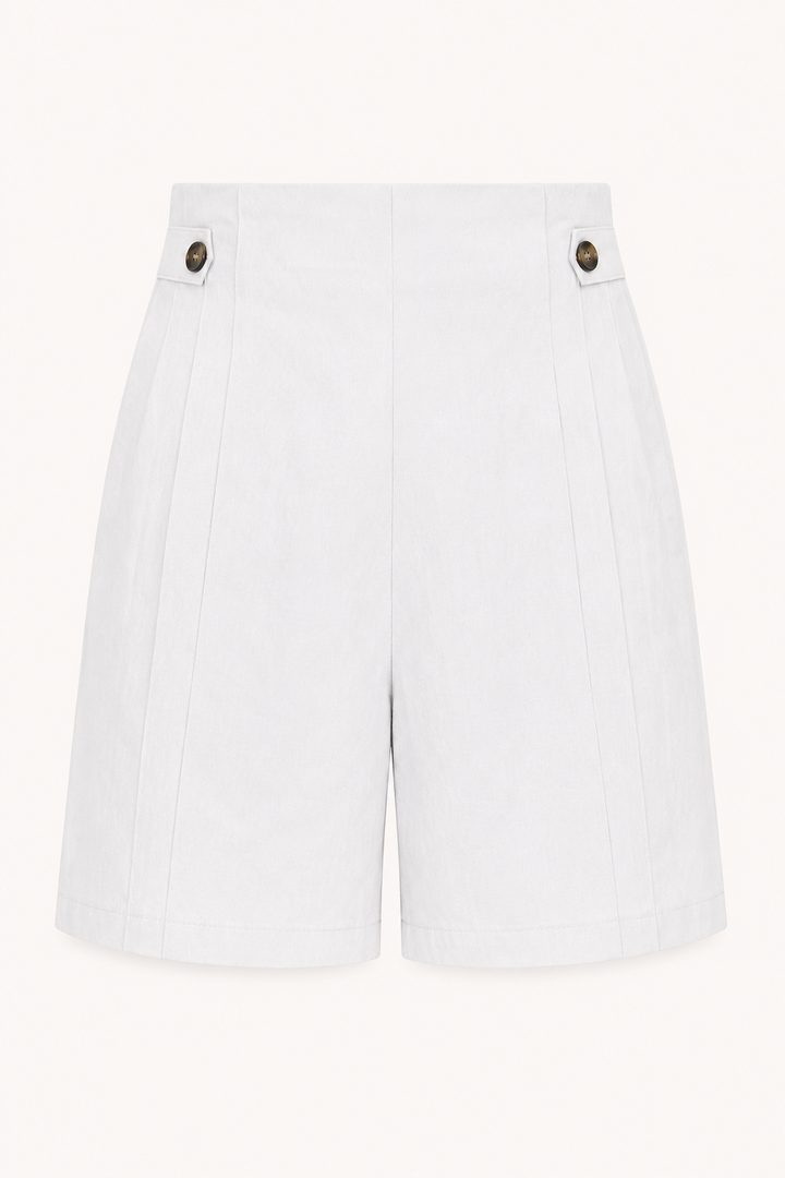 Dames short met hoge taille en knopen opzij - Maren
