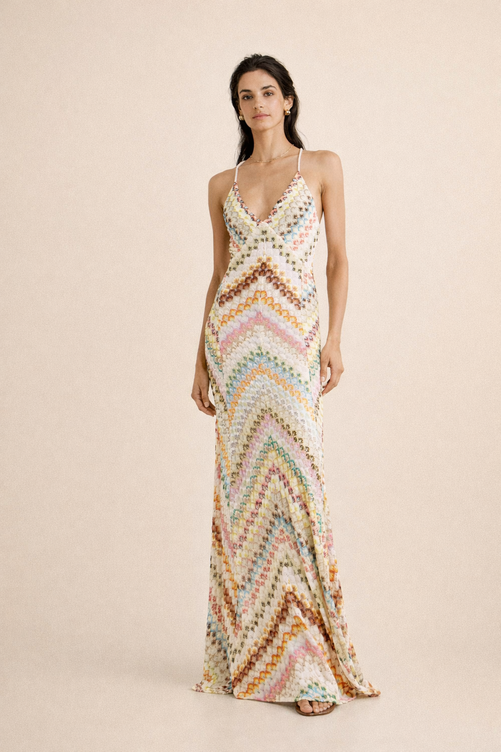 Veelkleurige lente maxi jurk - Elena