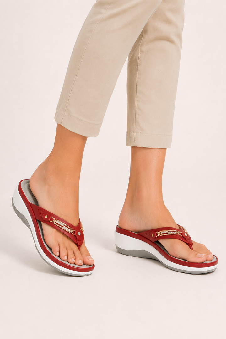 Orthopedische sandalen voor dames met ergonomische, antislip-sleehak - Marlies