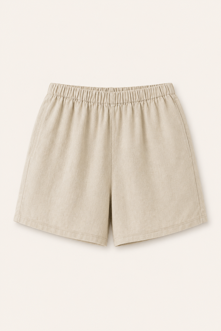 Korte broek met wijde pijpen en elastische taille - Klara