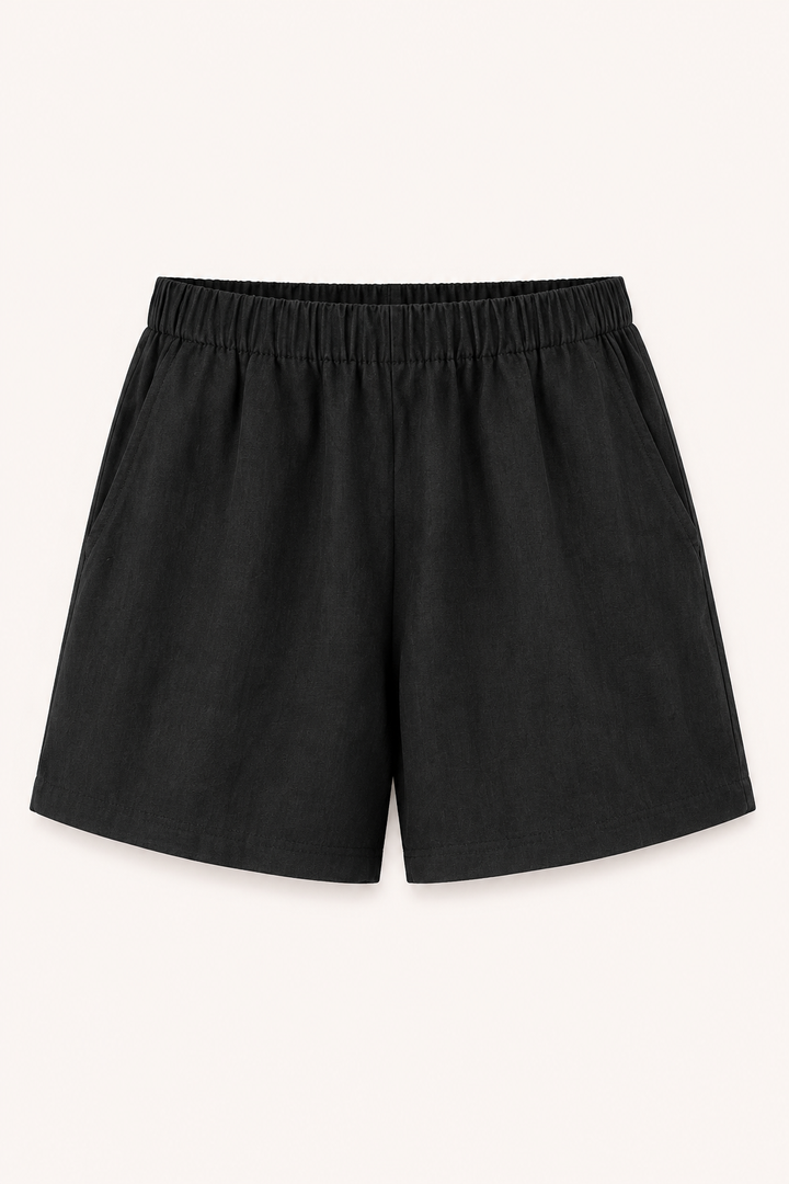 Korte broek met wijde pijpen en elastische taille - Klara