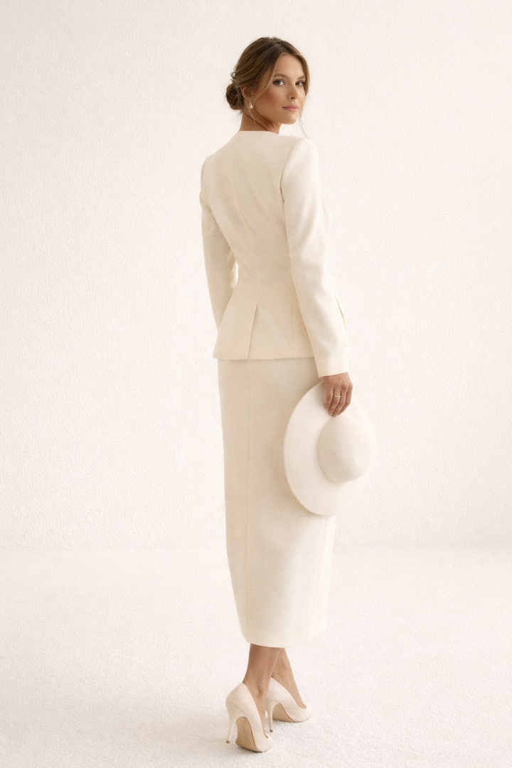 Damesset blazer getailleerde rok maxi rok elegant - Elke