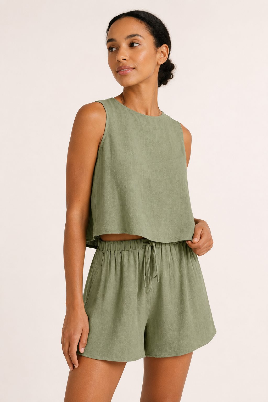 Dames zomerset mouwloos topje en korte broek - Anika