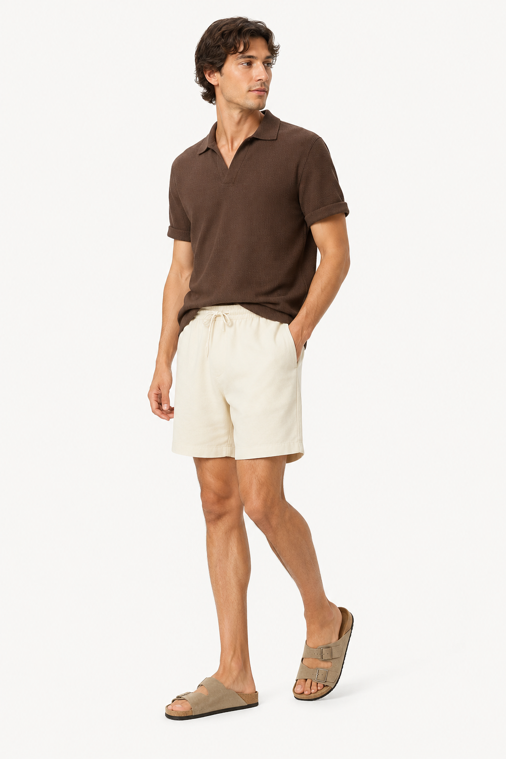 Heren casual bermuda met elastische taille en koord - Tarma