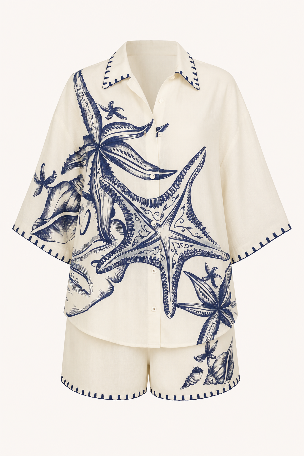 Zomer oversized damesshirts met mediterrane print - Lidia