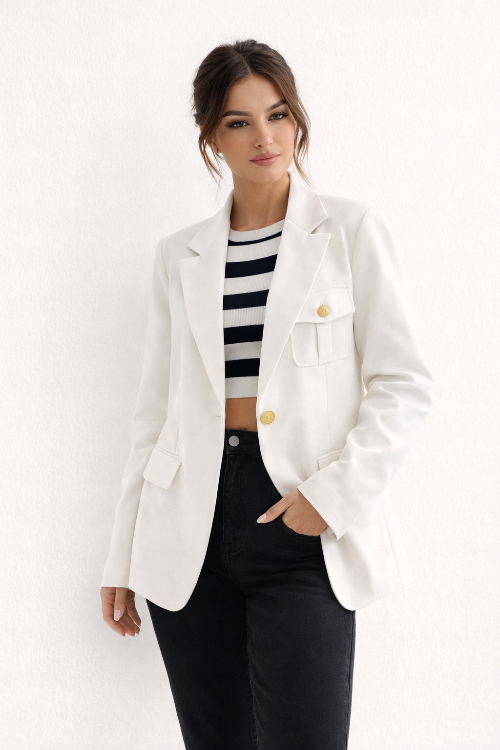 Damesblazer in rechte pasvorm met revers - Luma