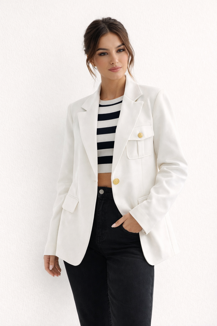 Damesblazer in rechte pasvorm met revers - Luma