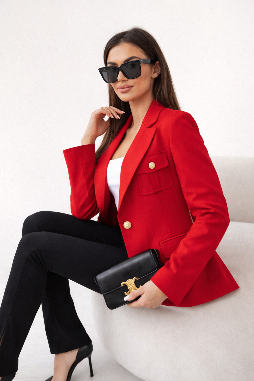 Damesblazer in rechte pasvorm met revers - Luma