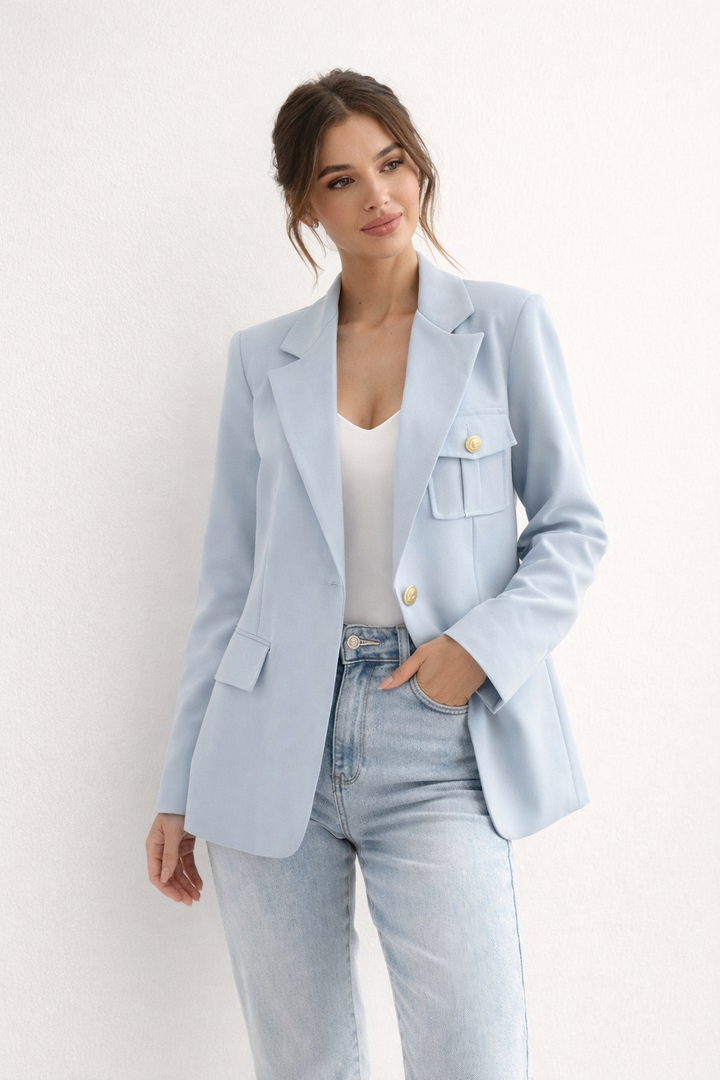 Damesblazer in rechte pasvorm met revers - Luma