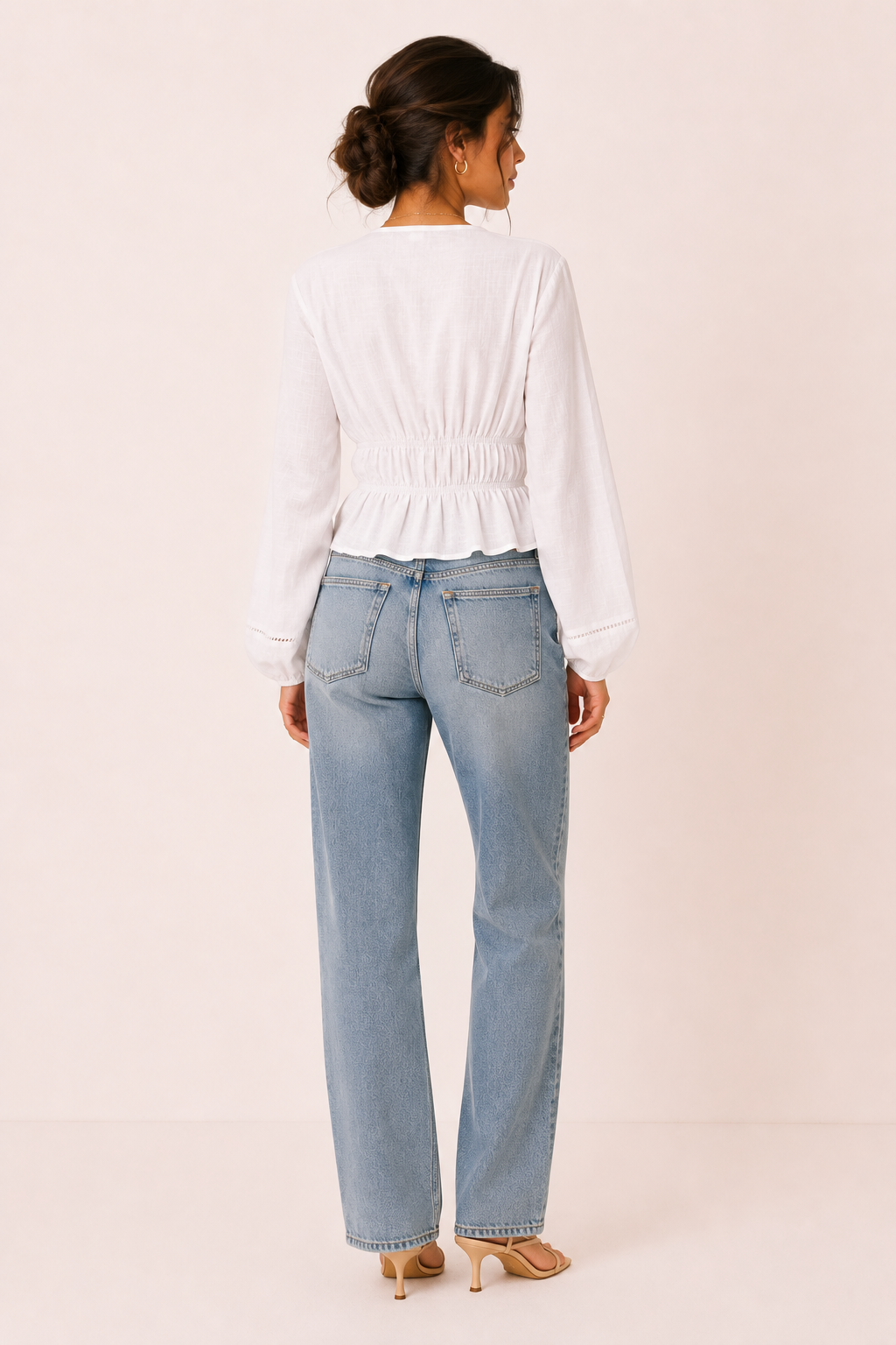 Damesblouse met V-hals en strik voor - Vera