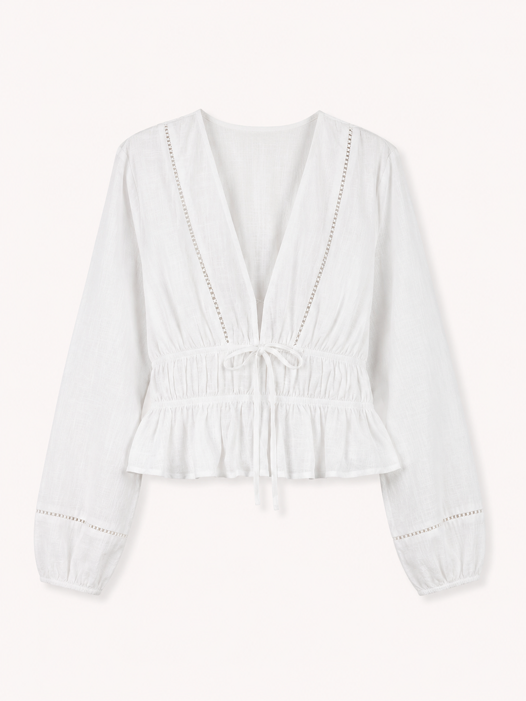 Damesblouse met V-hals en strik voor - Vera