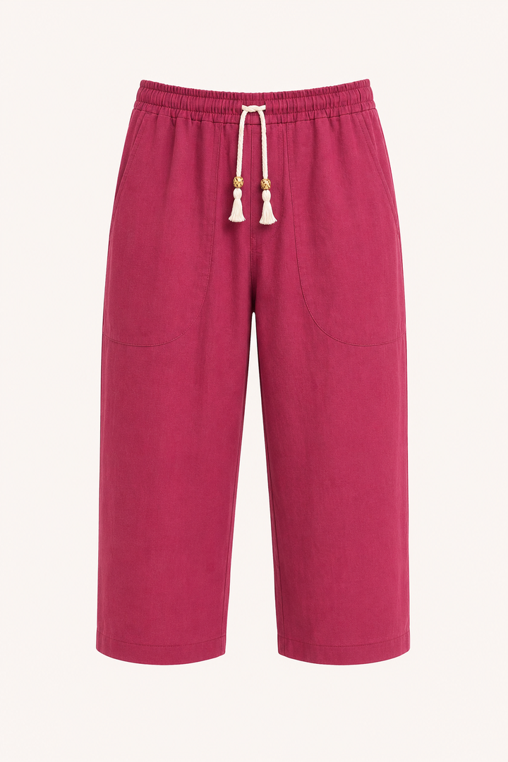 Herenbroek met cropped pijpen, elastische tailleband en trekkoord - Alfie