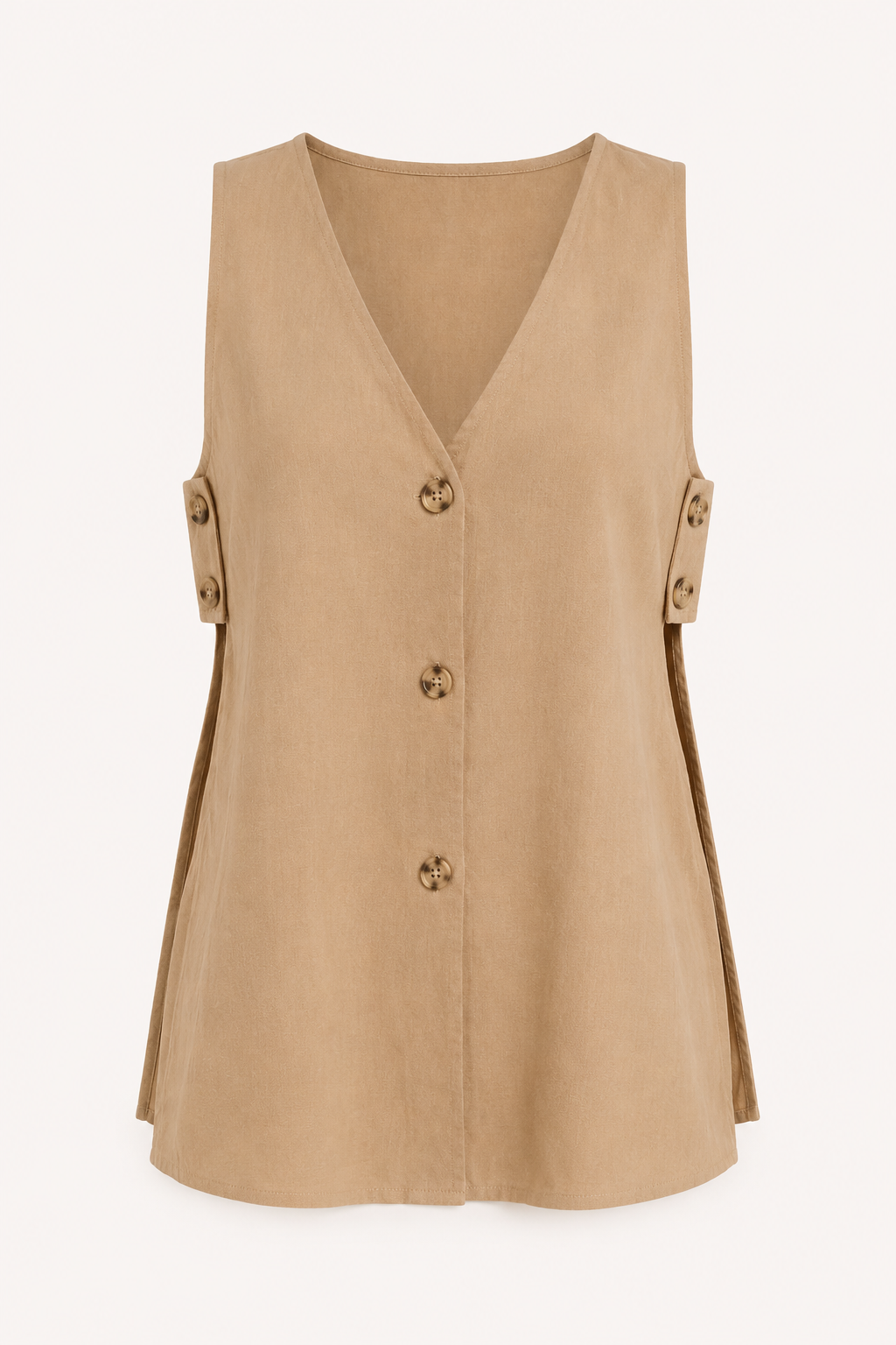 Set voor dames: vestje en korte broek met knopen - Elke