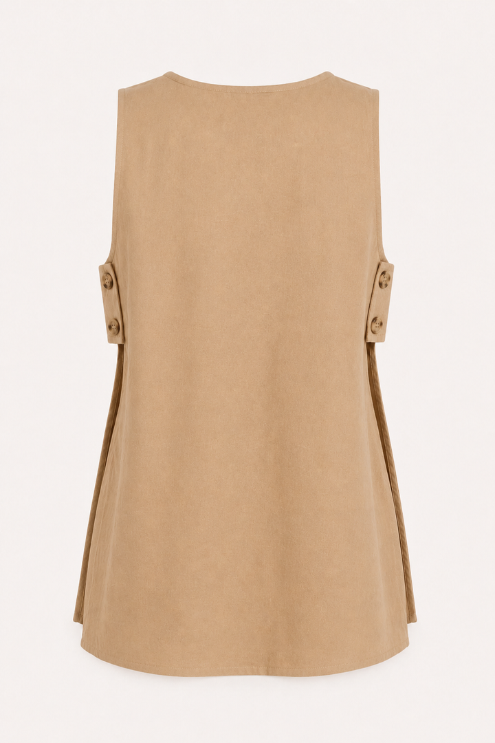 Set voor dames: vestje en korte broek met knopen - Elke