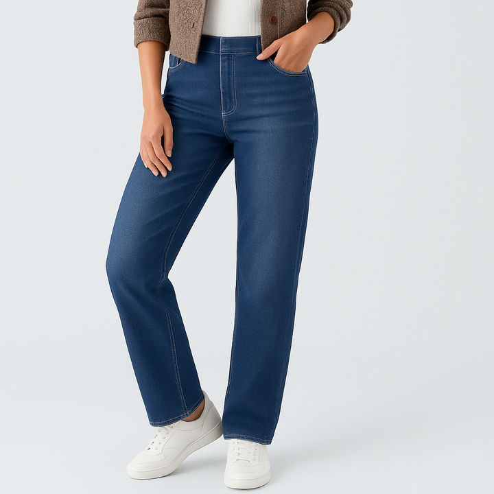 Gebreide damesbroek met hoge taille - Connie