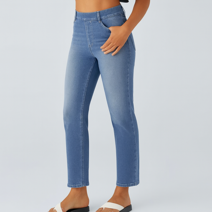 Gebreide damesbroek met hoge taille - Connie