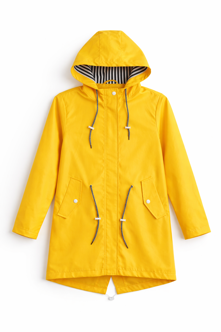 Waterdichte damesjas in recht silhouet met capuchon - Alvindra