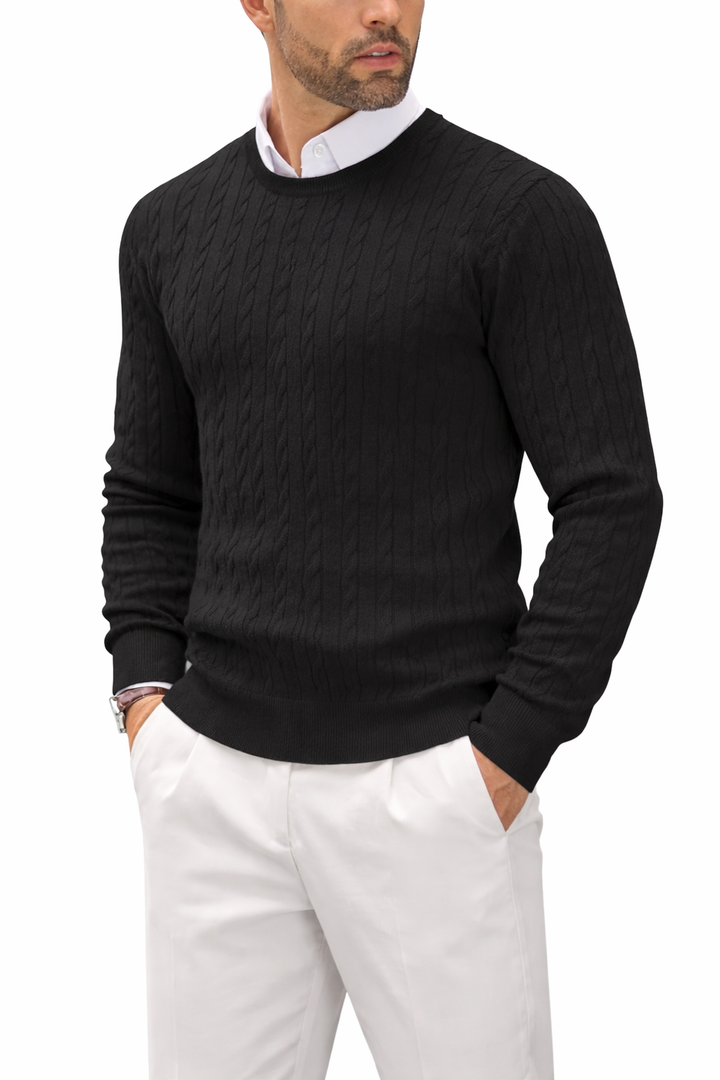 Trui met ronde hals en reliëfstructuur voor heren - Hrodgar